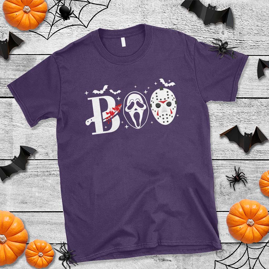 Halloween T Shirt Boo Horror Murderer Masks Bat Spooky Season - Wonder Print Shop
