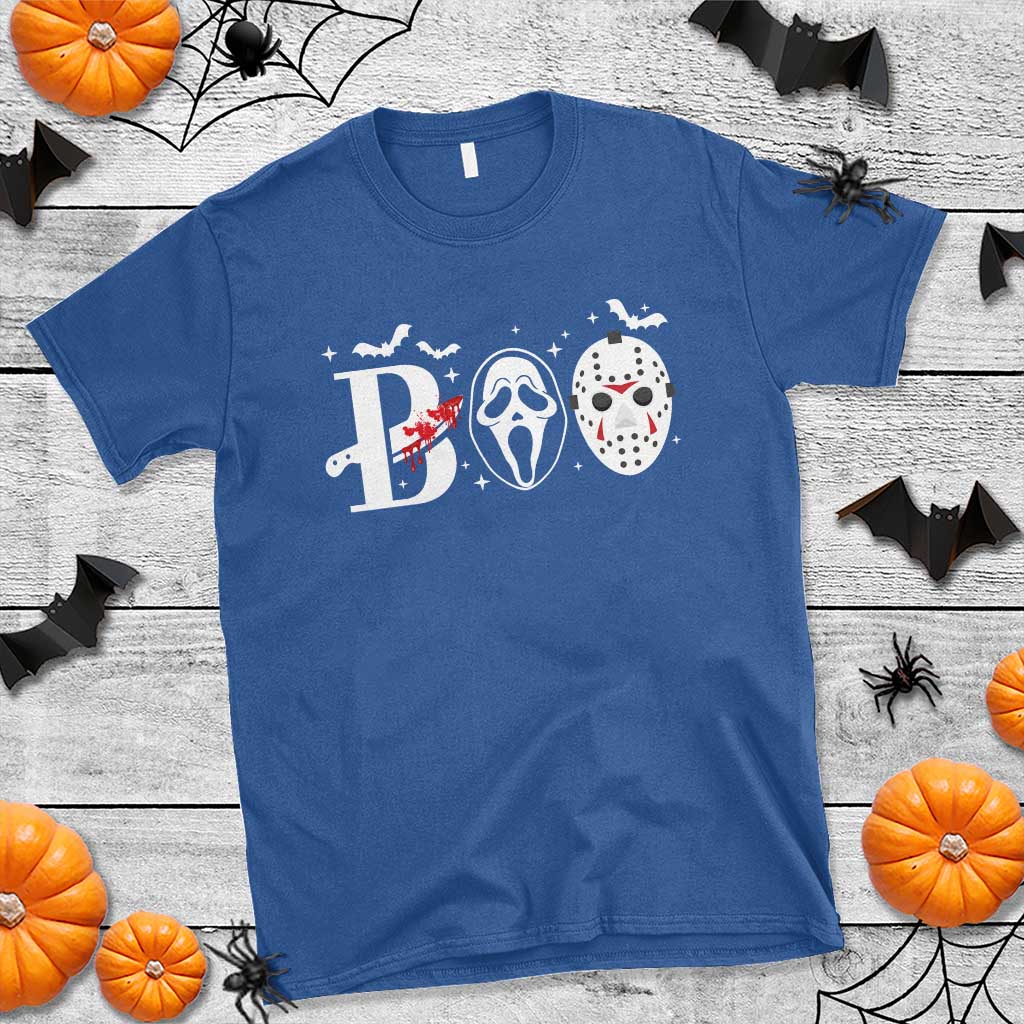 Halloween T Shirt Boo Horror Murderer Masks Bat Spooky Season - Wonder Print Shop
