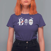 Halloween T Shirt For Women Boo Horror Murderer Masks Bat Spooky Season - Wonder Print Shop