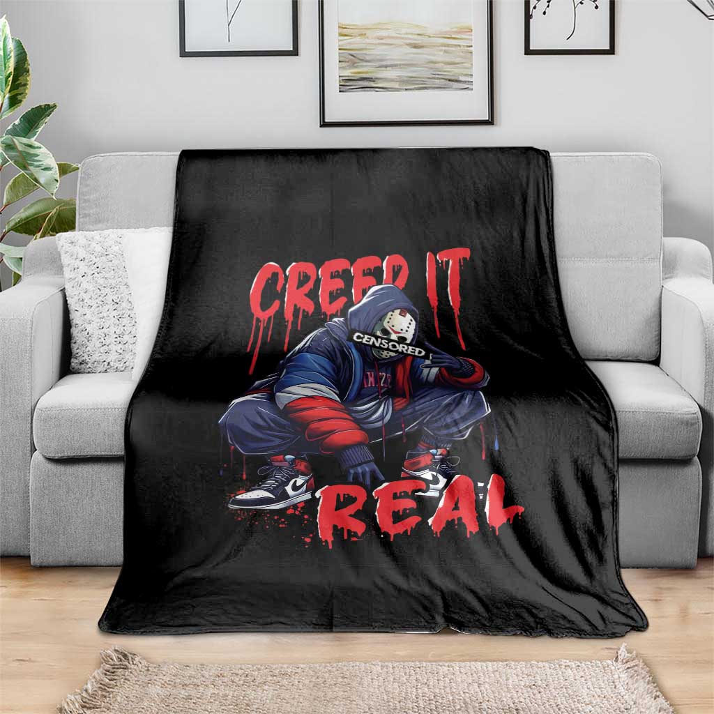 Halloween Throw Blanket Creep It Real Horror Murderer Spooky Season - Wonder Print Shop