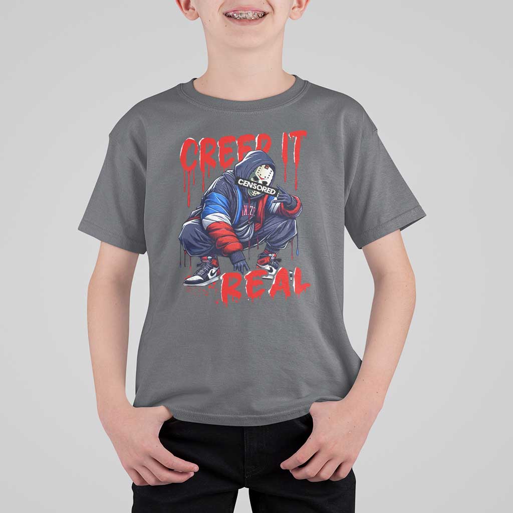 Halloween T Shirt For Kid Creep It Real Horror Murderer Spooky Season - Wonder Print Shop