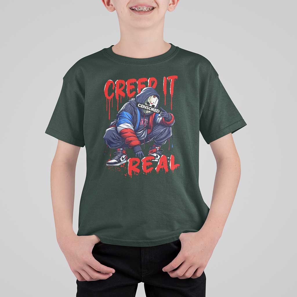 Halloween T Shirt For Kid Creep It Real Horror Murderer Spooky Season - Wonder Print Shop
