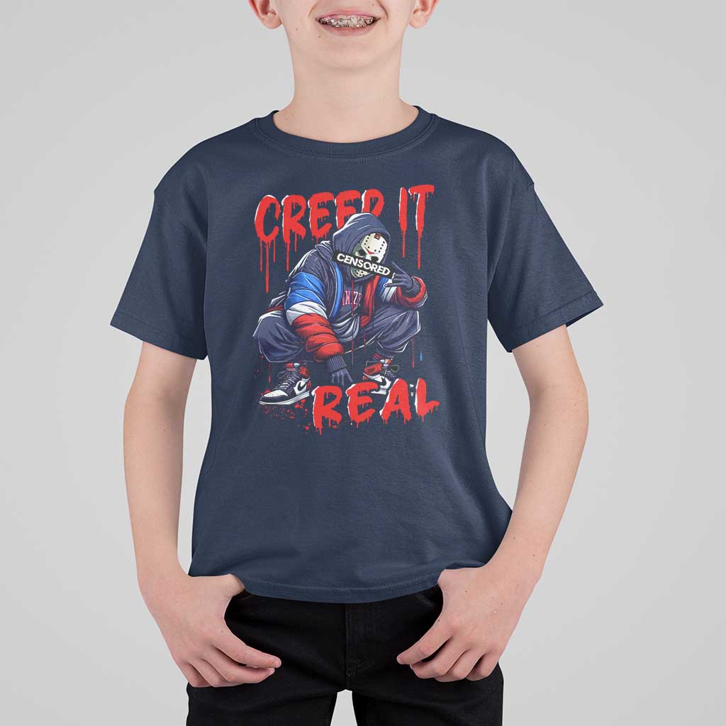 Halloween T Shirt For Kid Creep It Real Horror Murderer Spooky Season - Wonder Print Shop