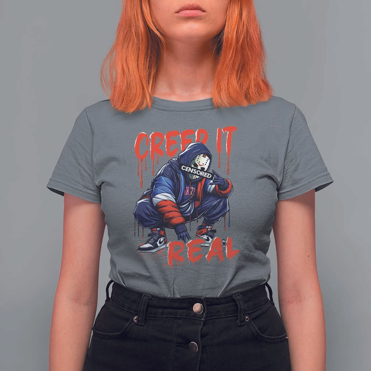 Halloween T Shirt For Women Creep It Real Horror Murderer Spooky Season - Wonder Print Shop