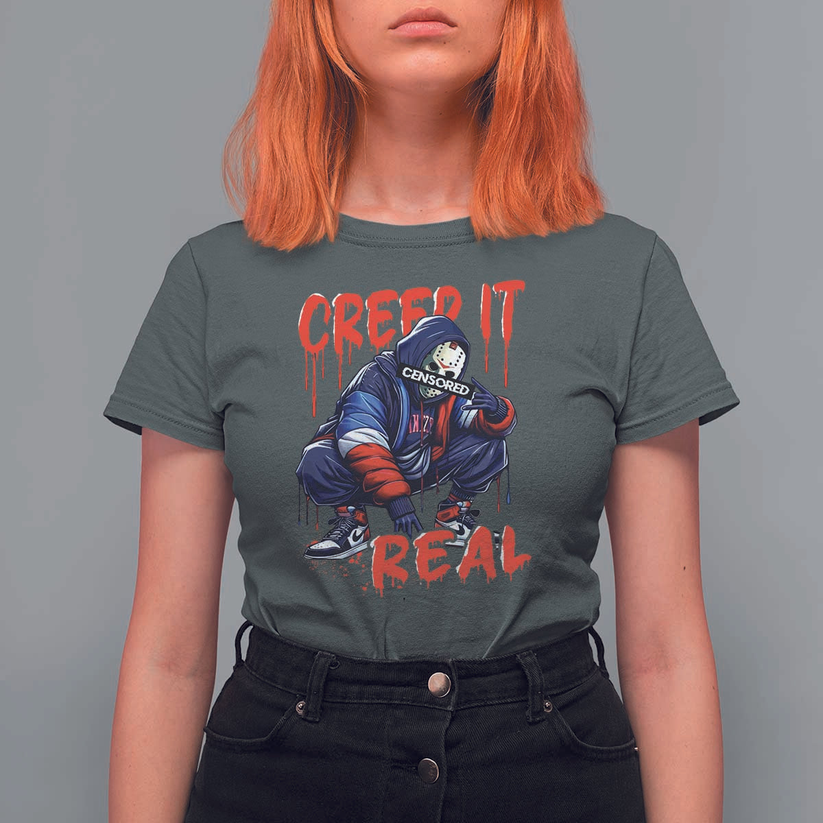 Halloween T Shirt For Women Creep It Real Horror Murderer Spooky Season - Wonder Print Shop
