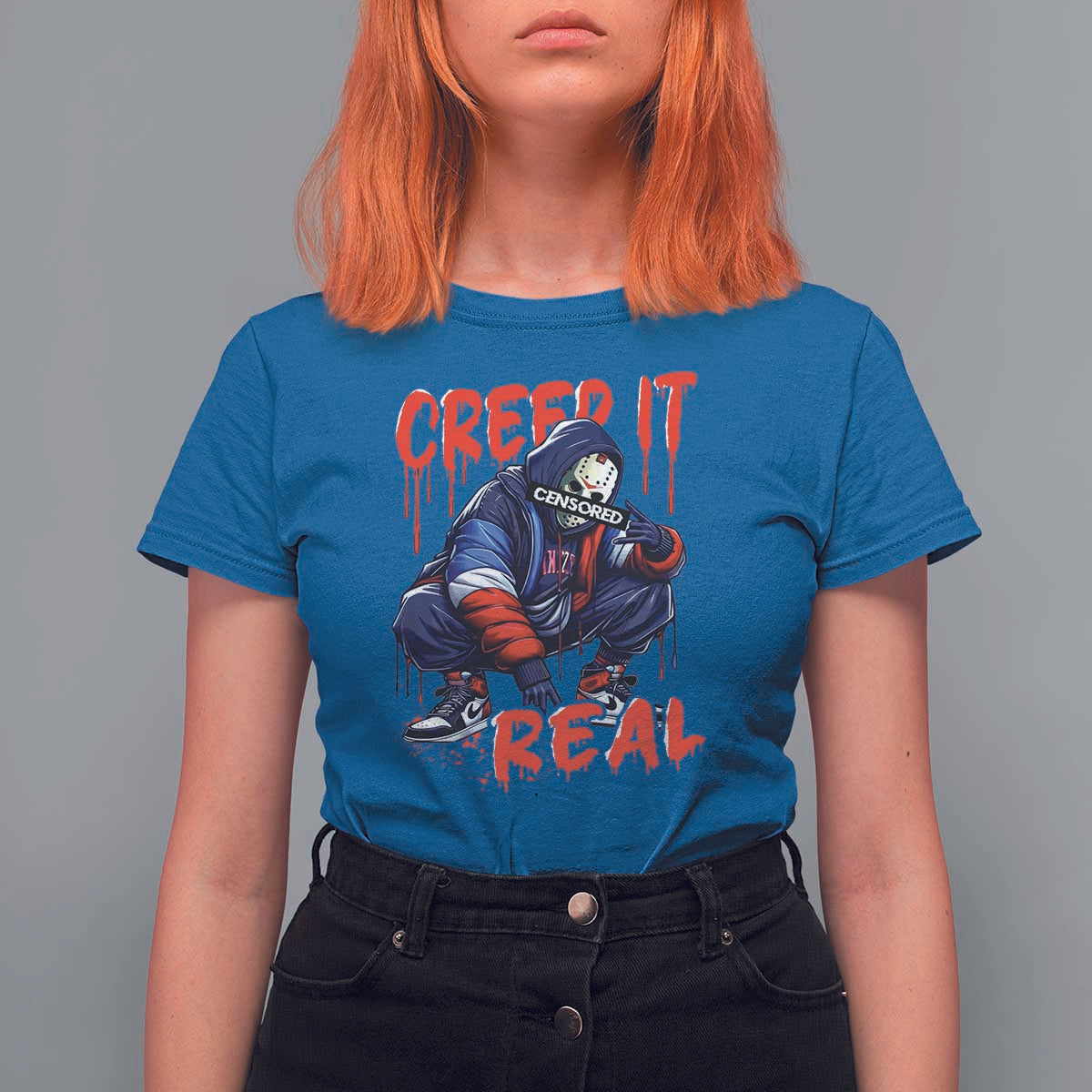 Halloween T Shirt For Women Creep It Real Horror Murderer Spooky Season - Wonder Print Shop