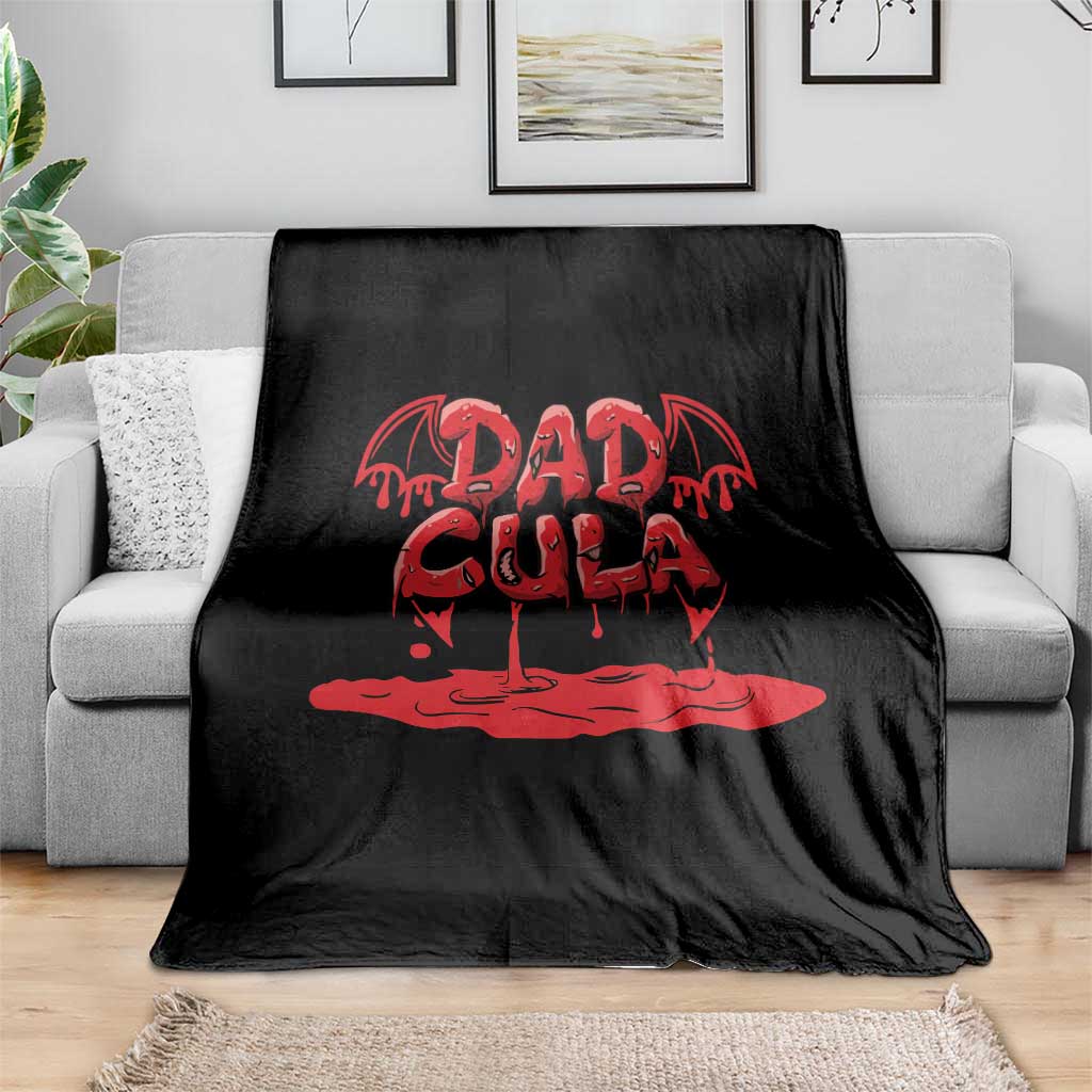 Funny Halloween Couple Throw Blanket Dadcula Dracula Couple Matching - Wonder Print Shop