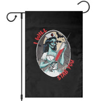 Funny Halloween Nurse Garden Flag I Will Stab You Scary Zombie Needle Nurse - Wonder Print Shop