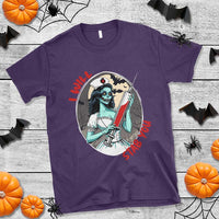 Funny Halloween Nurse T Shirt I Will Stab You Scary Zombie Needle Nurse - Wonder Print Shop