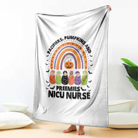 NICU Nurse Halloween Throw Blanket Pacifiers Pumpkins And Preemies Baby Rainbow Bat - Wonder Print Shop