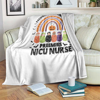 NICU Nurse Halloween Throw Blanket Pacifiers Pumpkins And Preemies Baby Rainbow Bat - Wonder Print Shop
