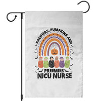 NICU Nurse Halloween Garden Flag Pacifiers Pumpkins And Preemies Baby Rainbow Bat - Wonder Print Shop