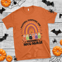 NICU Nurse Halloween T Shirt Pacifiers Pumpkins And Preemies Baby Rainbow Bat - Wonder Print Shop