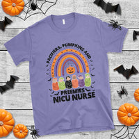 NICU Nurse Halloween T Shirt Pacifiers Pumpkins And Preemies Baby Rainbow Bat - Wonder Print Shop