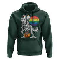 Halloween LGBT Hoodie Scary Dinosaur Skeleton T rex Rainbow Moon