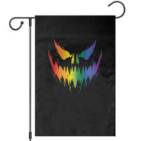 Funny Halloween LGBT Garden Flag Jack O Lantern Scary Carved Pumpkin Face Rainbow Flag - Wonder Print Shop