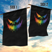 Funny Halloween LGBT Garden Flag Jack O Lantern Scary Carved Pumpkin Face Rainbow Flag - Wonder Print Shop