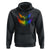 Funny Halloween LGBT Hoodie Jack O Lantern Scary Carved Pumpkin Face Rainbow Flag