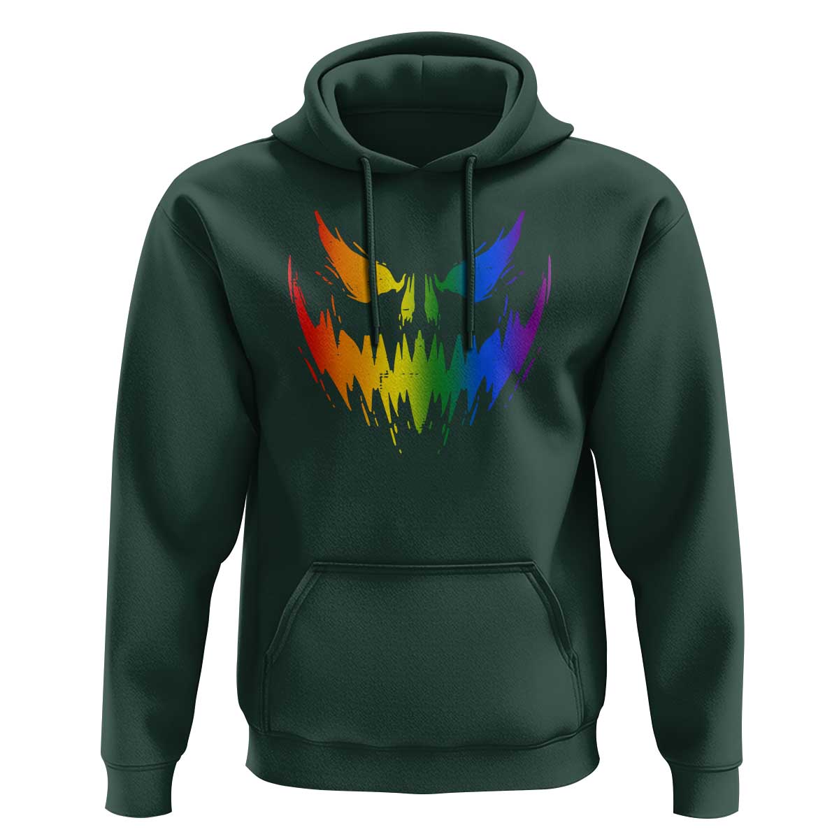 Funny Halloween LGBT Hoodie Jack O Lantern Scary Carved Pumpkin Face Rainbow Flag