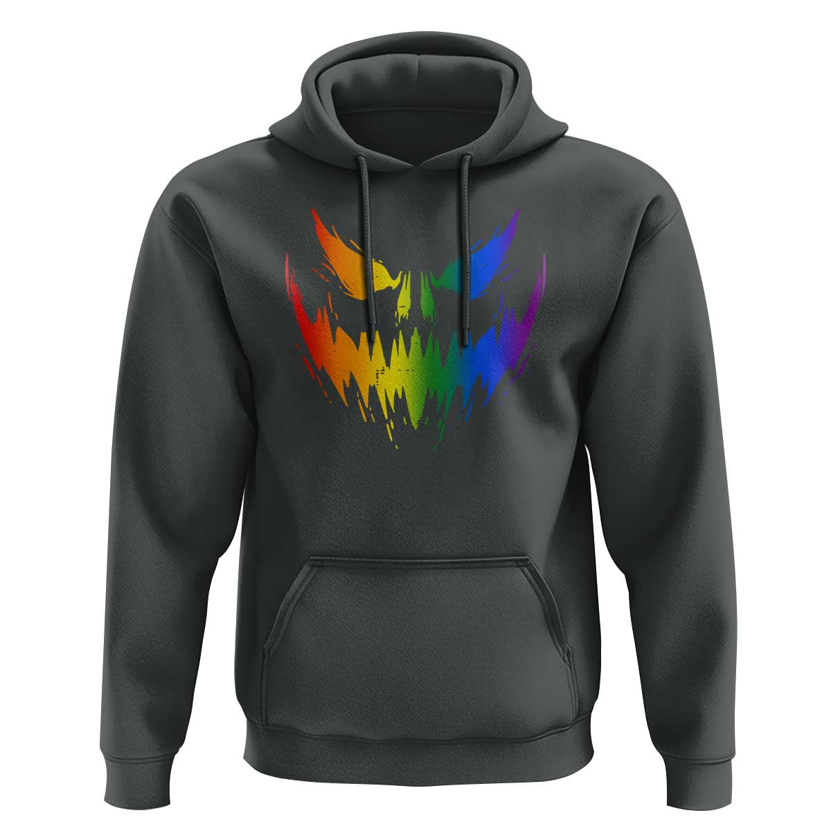 Funny Halloween LGBT Hoodie Jack O Lantern Scary Carved Pumpkin Face Rainbow Flag