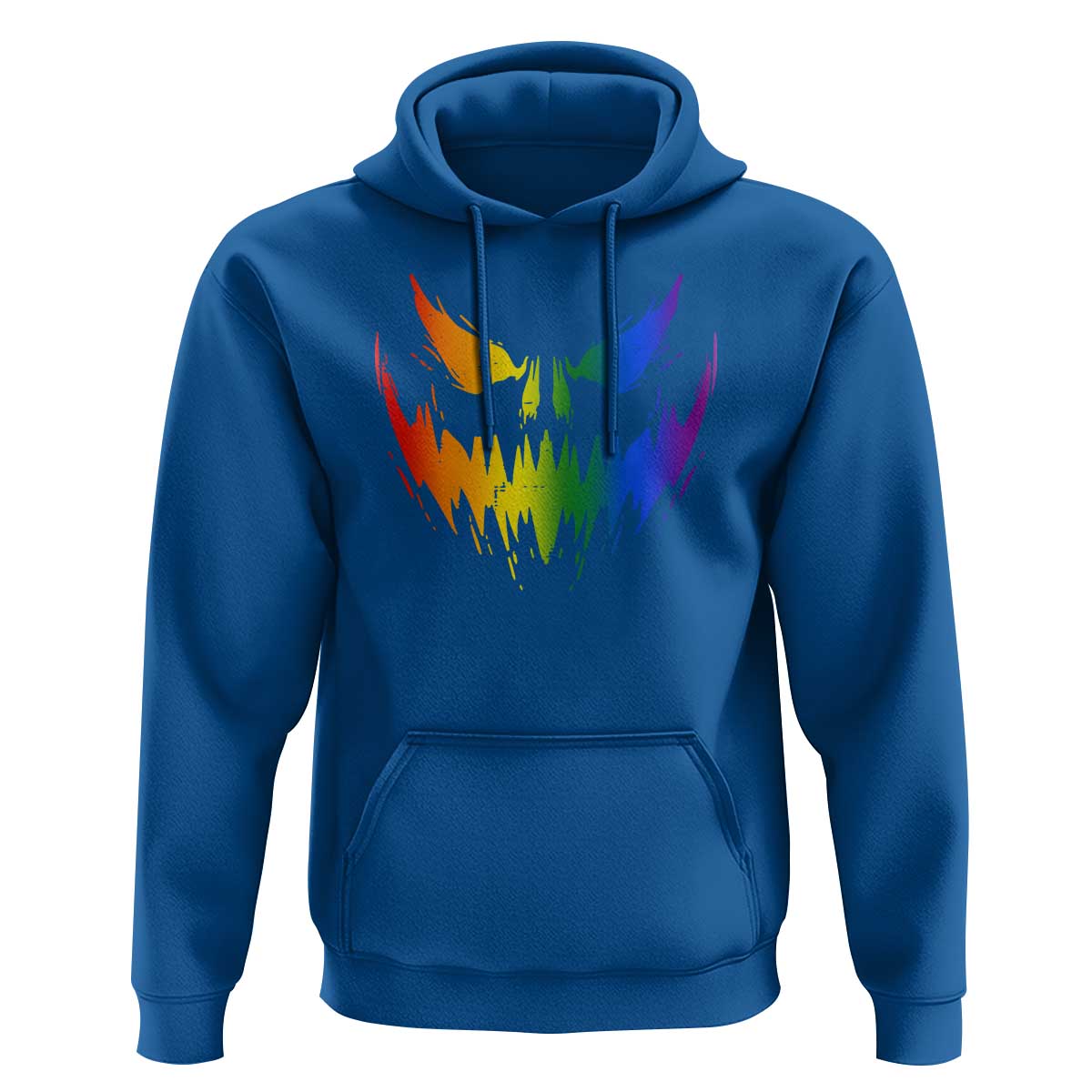 Funny Halloween LGBT Hoodie Jack O Lantern Scary Carved Pumpkin Face Rainbow Flag