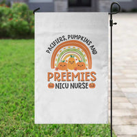Halloween Nurse Garden Flag Pacifiers Pumpkins And Preemies Baby Pumpkin Rainbow Fall Season - Wonder Print Shop