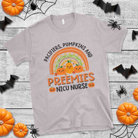 Halloween Nurse T Shirt Pacifiers Pumpkins And Preemies Baby Pumpkin Rainbow Fall Season - Wonder Print Shop