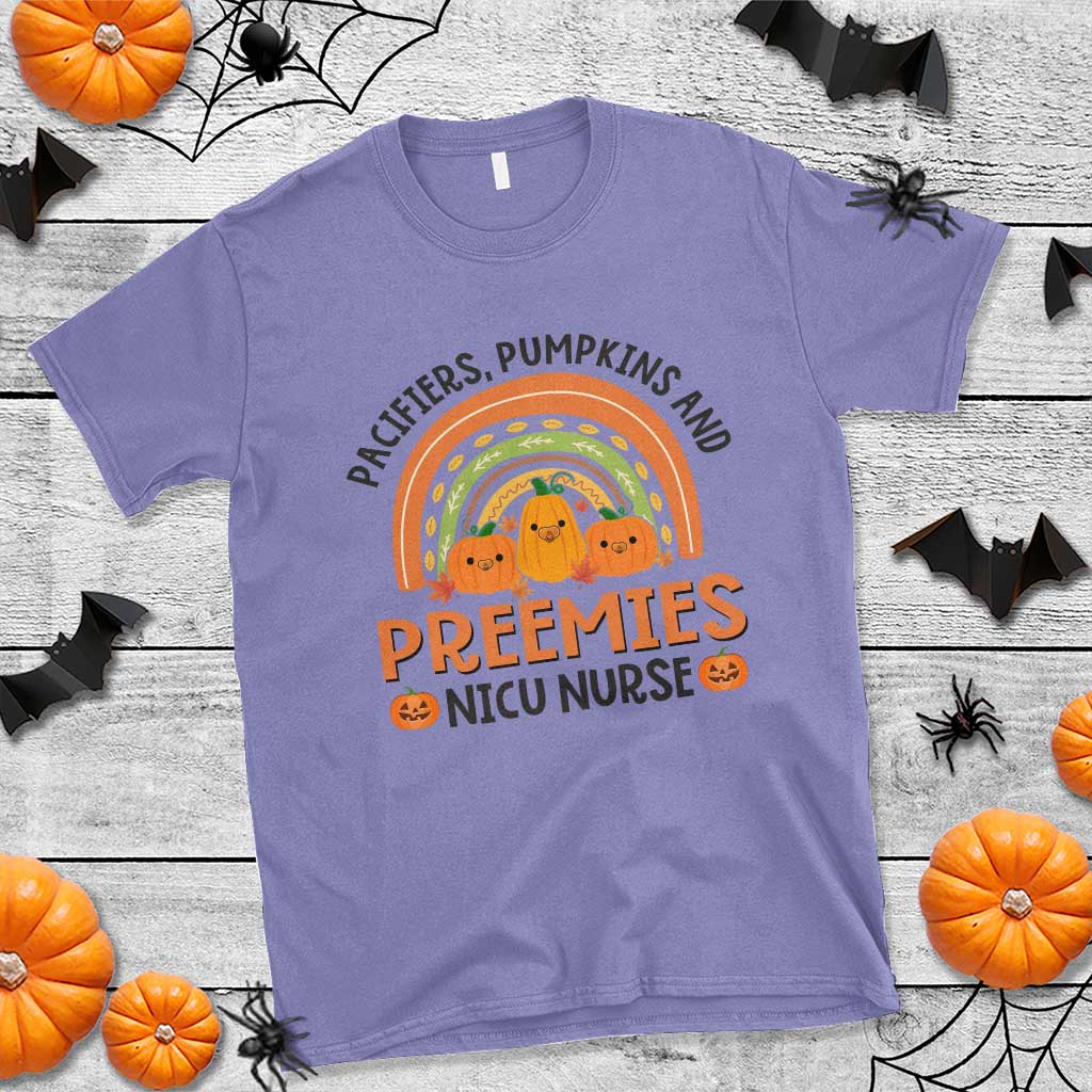 Halloween Nurse T Shirt Pacifiers Pumpkins And Preemies Baby Pumpkin Rainbow Fall Season - Wonder Print Shop