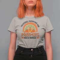 Halloween Nurse T Shirt For Women Pacifiers Pumpkins And Preemies Baby Pumpkin Rainbow Fall Season - Wonder Print Shop