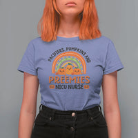Halloween Nurse T Shirt For Women Pacifiers Pumpkins And Preemies Baby Pumpkin Rainbow Fall Season - Wonder Print Shop
