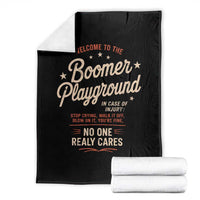 Welcome To The Boomer Playground Throw Blanket Funny Baby Boomer Generation - Wonder Print Shop