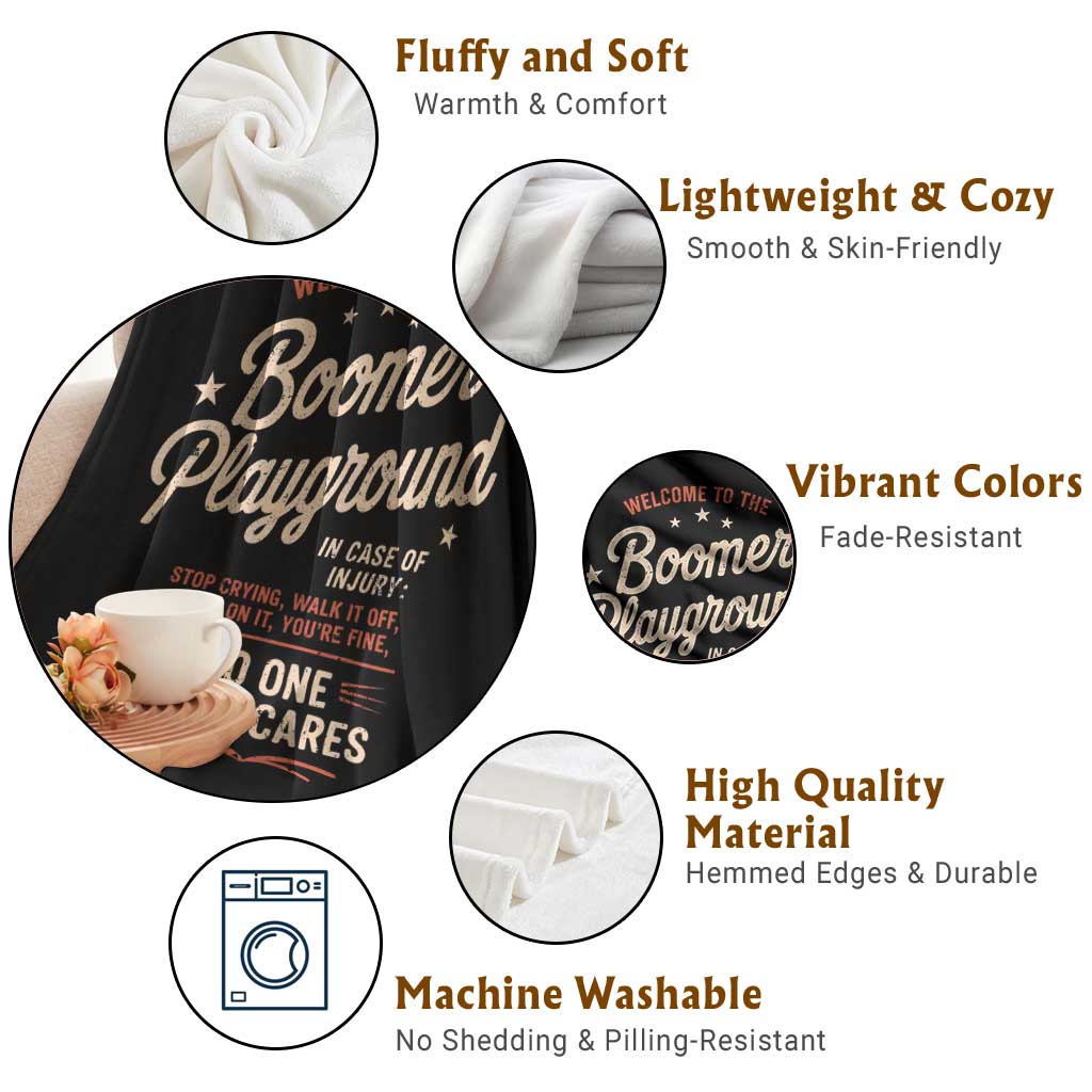 Welcome To The Boomer Playground Throw Blanket Funny Baby Boomer Generation - Wonder Print Shop