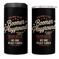 Welcome To The Boomer Playground 4 in 1 Can Cooler Tumbler Funny Baby Boomer Generation - Wonder Print Shop