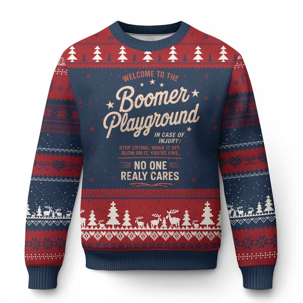 Welcome To The Boomer Playground Ugly Christmas Sweater Funny Baby Boomer Generation - Wonder Print Shop