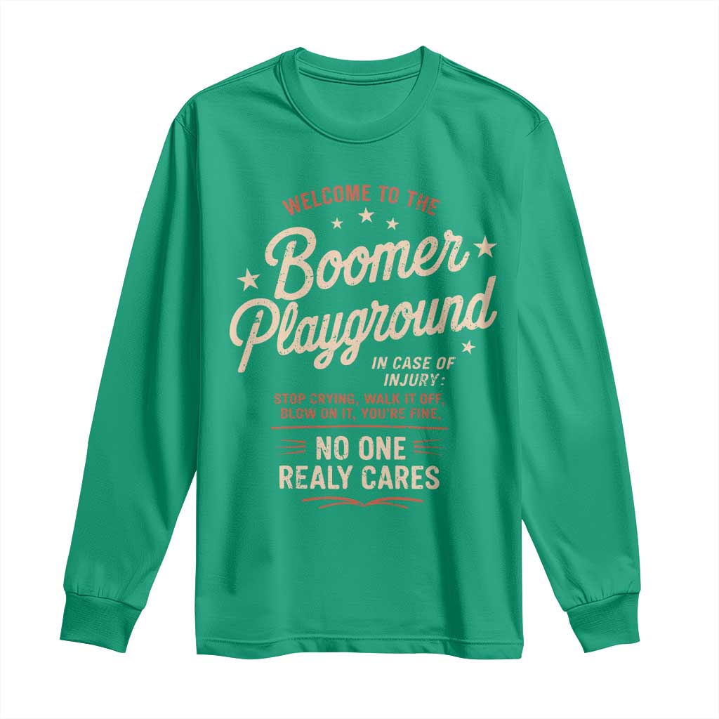 Welcome To The Boomer Playground Long Sleeve Shirt Funny Baby Boomer Generation - Wonder Print Shop