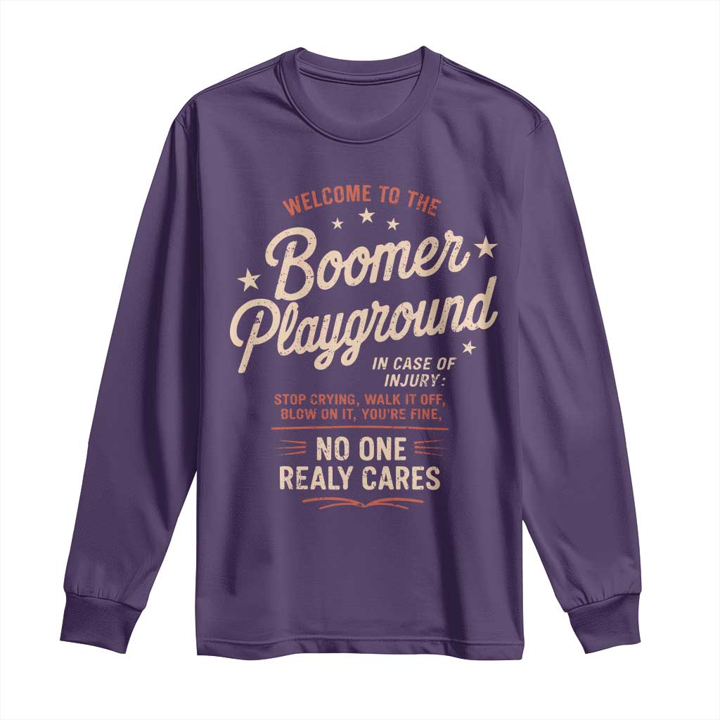 Welcome To The Boomer Playground Long Sleeve Shirt Funny Baby Boomer Generation - Wonder Print Shop