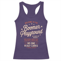 Welcome To The Boomer Playground Racerback Tank Top Funny Baby Boomer Generation - Wonder Print Shop