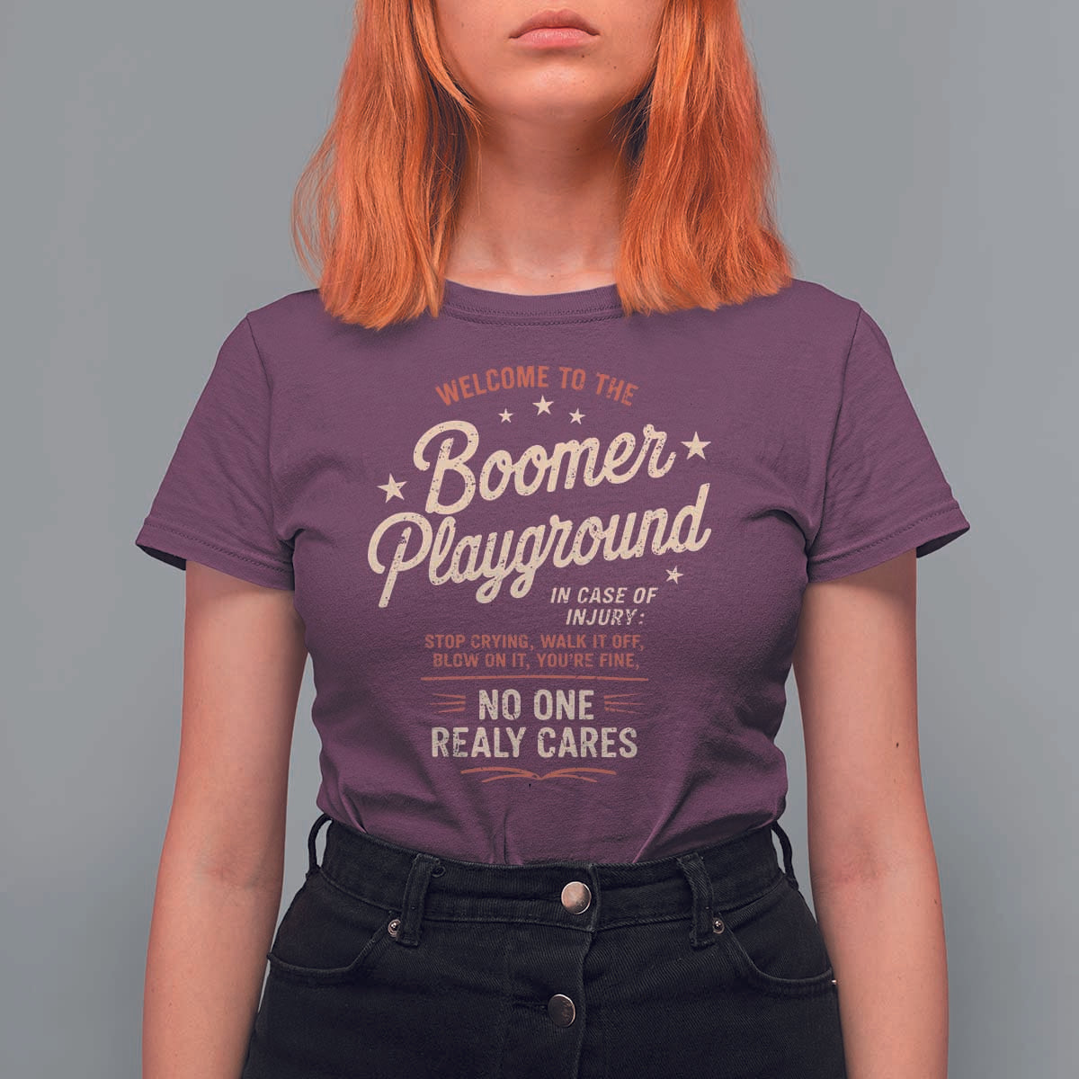 Welcome To The Boomer Playground T Shirt For Women Funny Baby Boomer Generation - Wonder Print Shop
