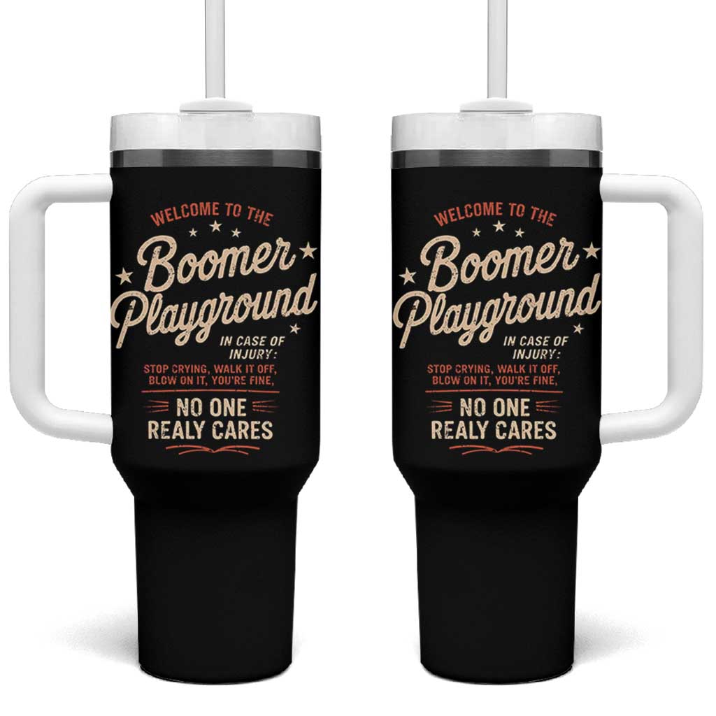 Welcome To The Boomer Playground Tumbler With Handle Funny Baby Boomer Generation - Wonder Print Shop