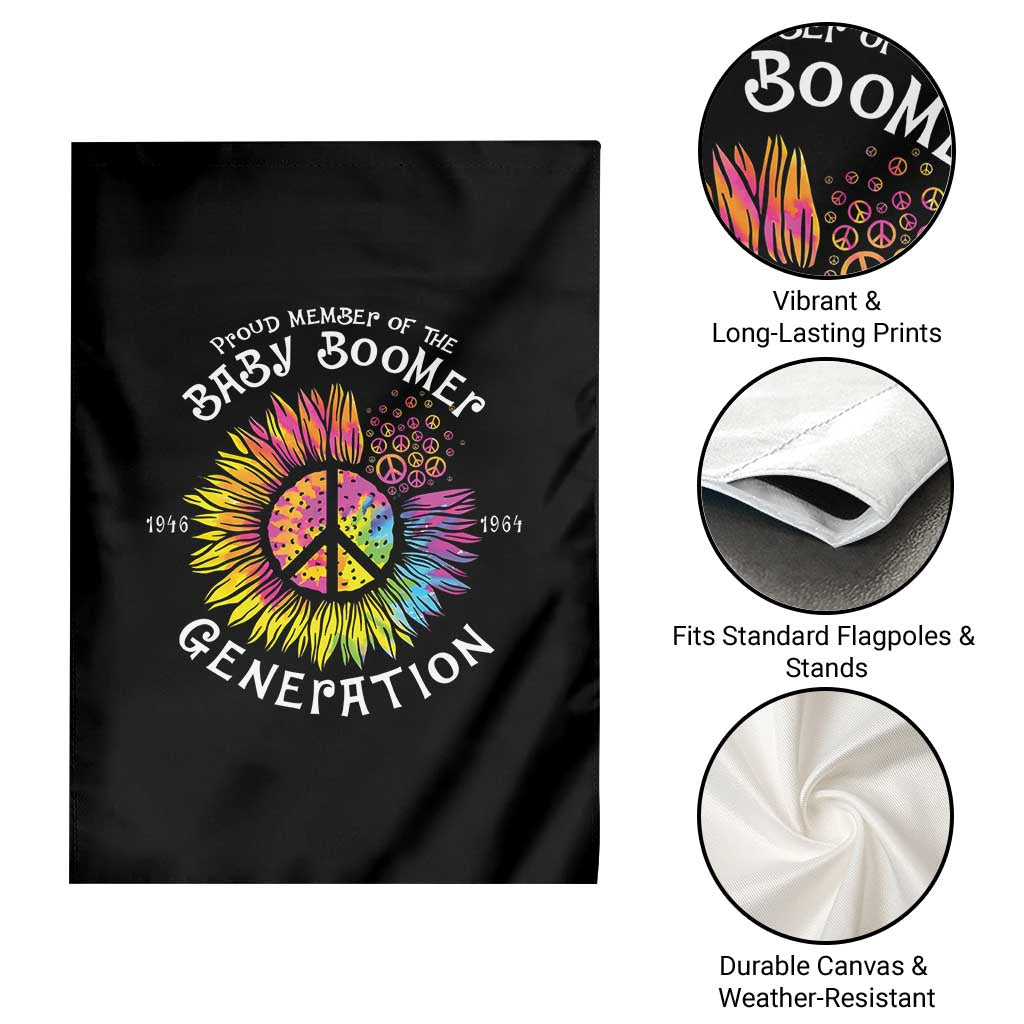 Proud Member Of The Baby Boomer Generation Garden Flag Hippie Sunflower - Wonder Print Shop