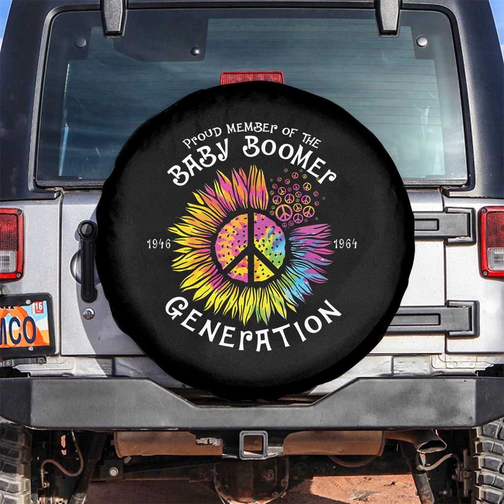 Proud Member Of The Baby Boomer Generation Spare Tire Cover Hippie Sunflower - Wonder Print Shop
