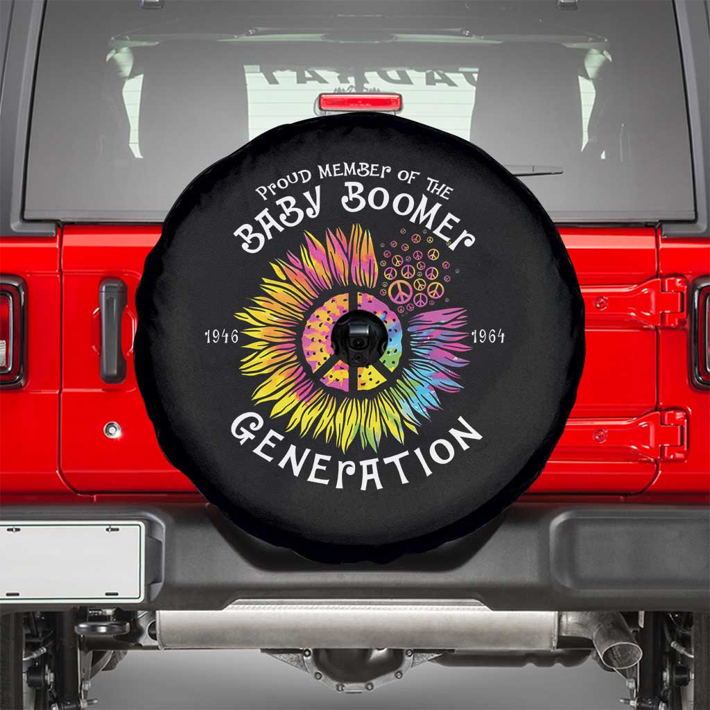 Proud Member Of The Baby Boomer Generation Spare Tire Cover Hippie Sunflower - Wonder Print Shop