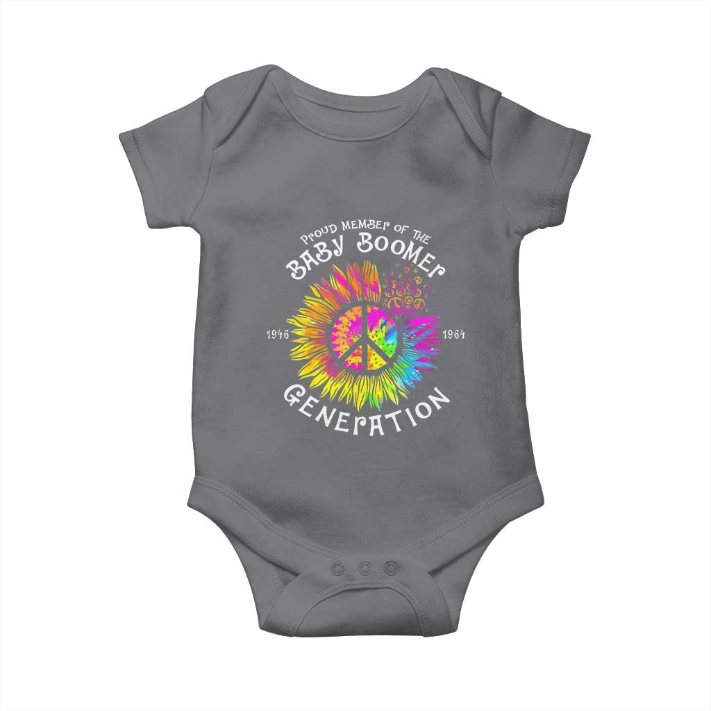Proud Member Of The Baby Boomer Generation Baby Onesie Hippie Sunflower - Wonder Print Shop