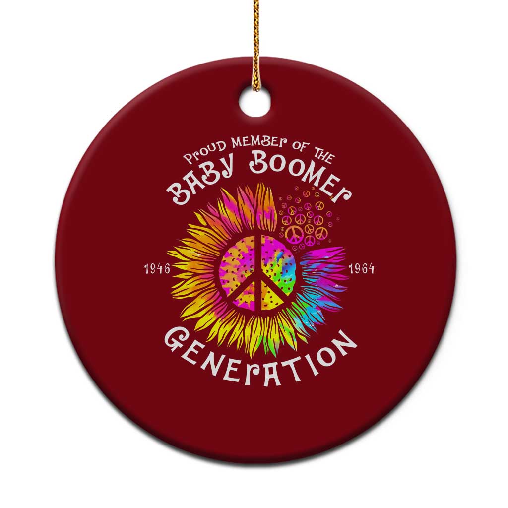 Proud Member Of The Baby Boomer Generation Ceramic Ornament Hippie Sunflower - Wonder Print Shop