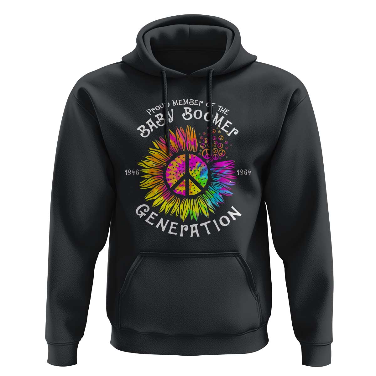 Proud Member Of The Baby Boomer Generation Hoodie Hippie Sunflower - Wonder Print Shop