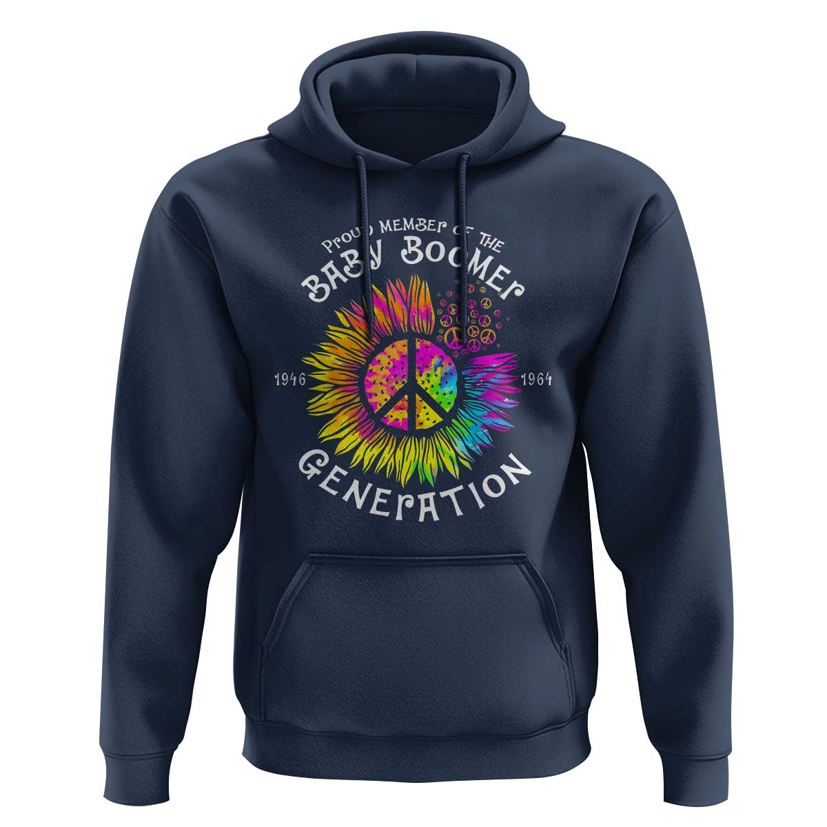 Proud Member Of The Baby Boomer Generation Hoodie Hippie Sunflower - Wonder Print Shop
