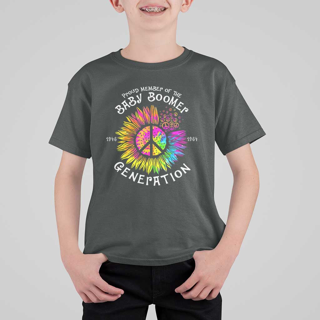 Proud Member Of The Baby Boomer Generation T Shirt For Kid Hippie Sunflower - Wonder Print Shop