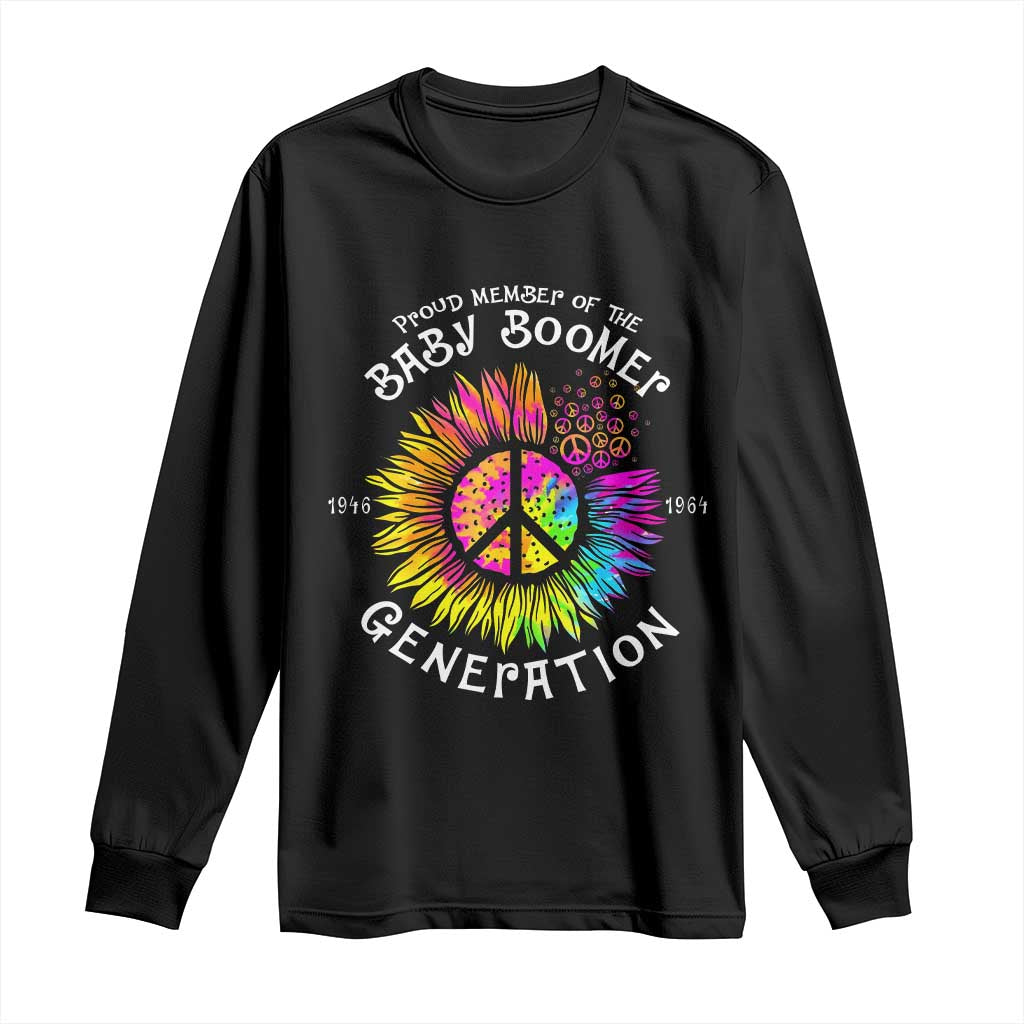 Proud Member Of The Baby Boomer Generation Long Sleeve Shirt Hippie Sunflower - Wonder Print Shop