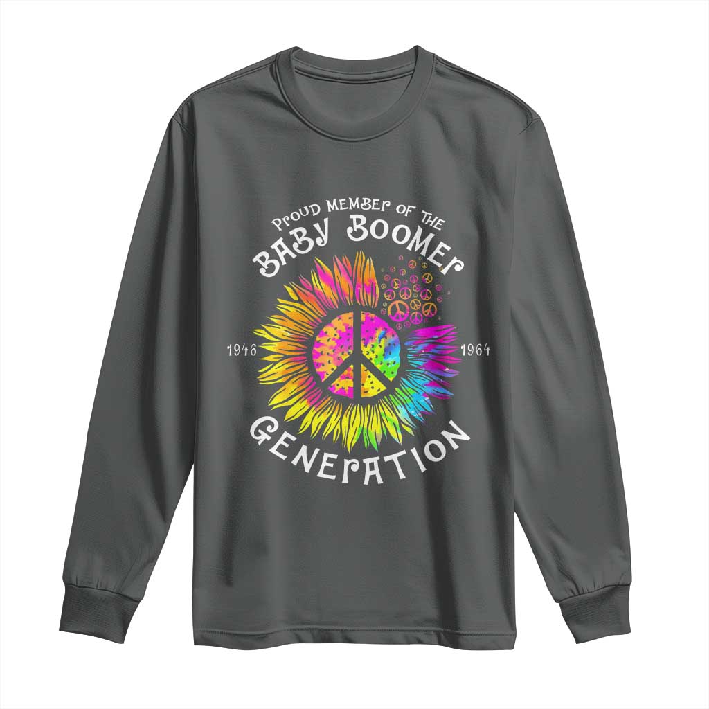 Proud Member Of The Baby Boomer Generation Long Sleeve Shirt Hippie Sunflower - Wonder Print Shop