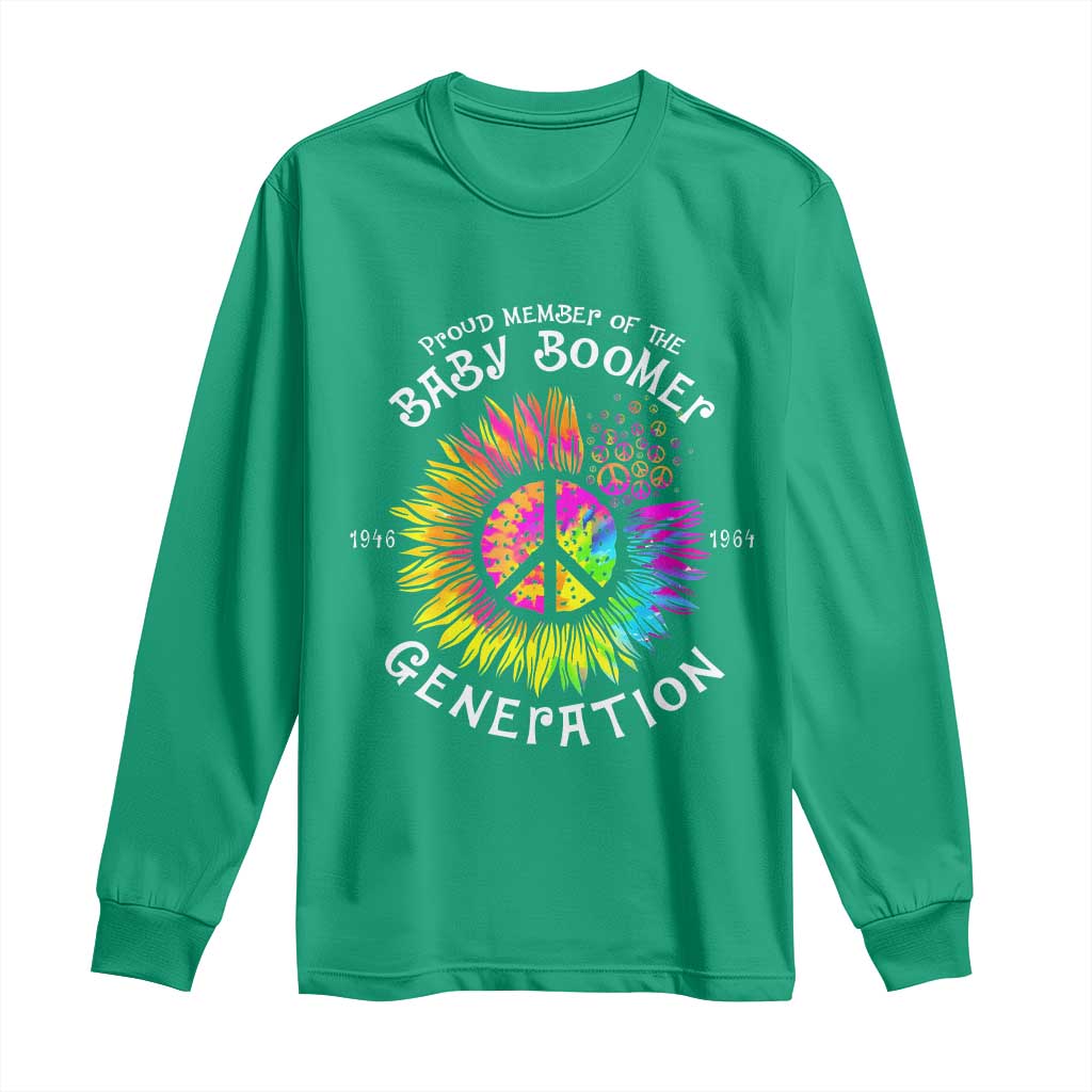 Proud Member Of The Baby Boomer Generation Long Sleeve Shirt Hippie Sunflower - Wonder Print Shop